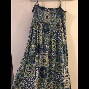 Loft Medallion Print Smocked Knee Length Dress